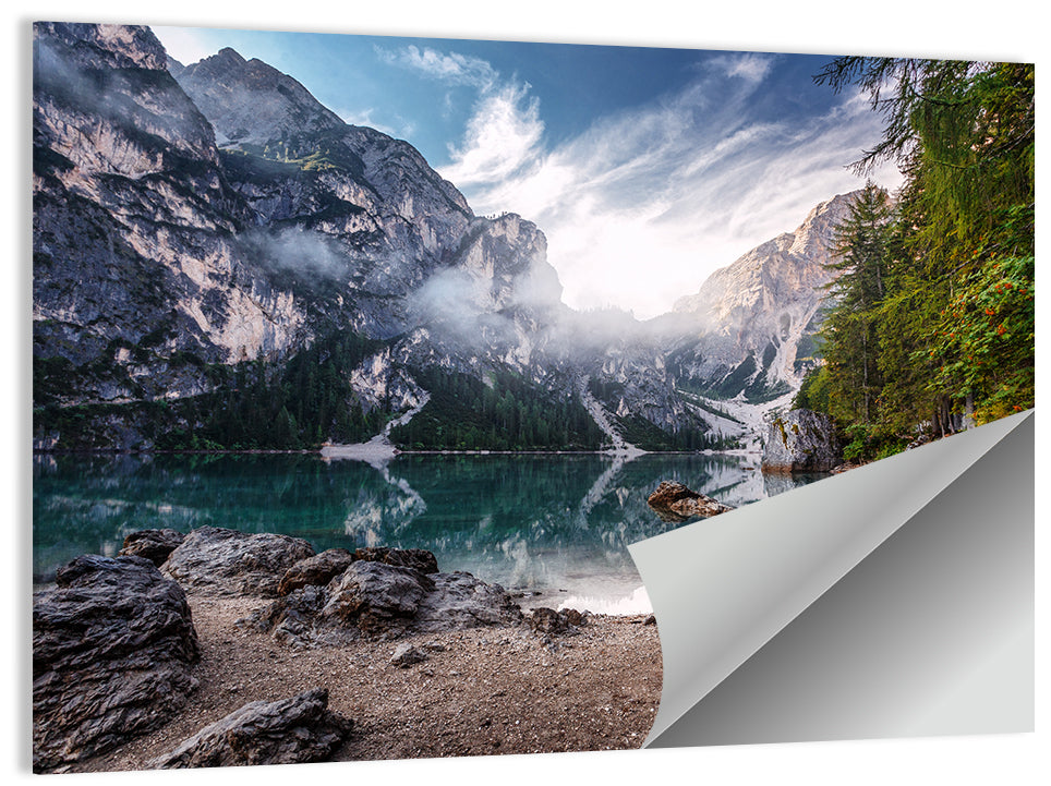 Lago Di Braies Reflection Wall Art