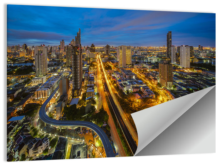 Bangkok Dusk Cityscape Wall Art as a poster print