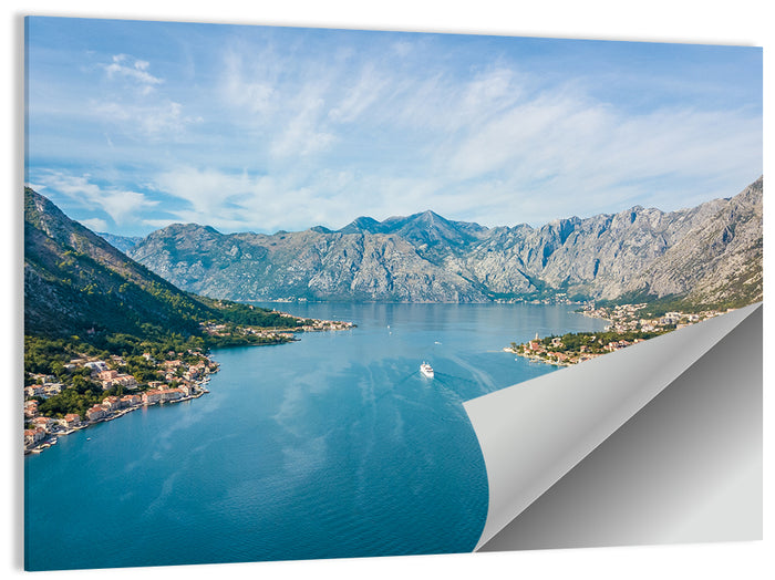 Bay of Kotor Aerial View Wall Art as a poster print