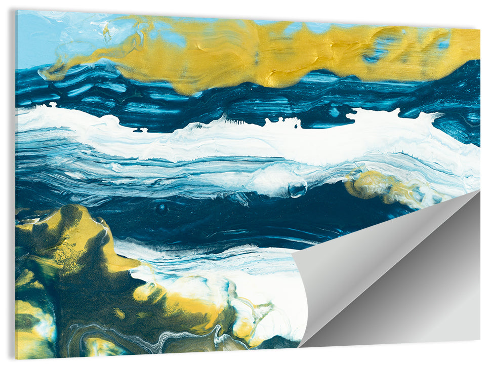 Flowing Streams with Gold Accents Wall Art