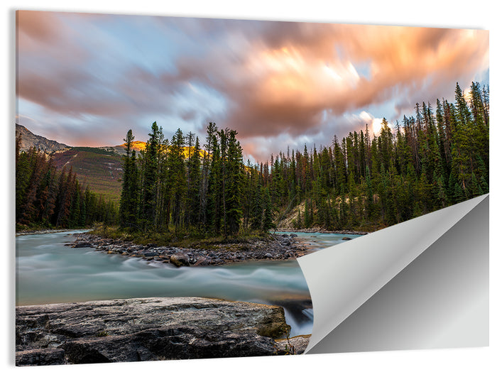 Sunwapta Falls River View Wall Art as a poster print