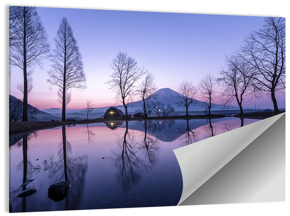 Fuji Lake Reflection Wall Art
