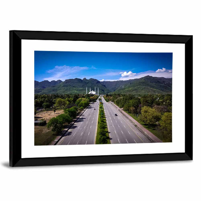 Faisal Mosque Islamabad Wall Art as a framed print