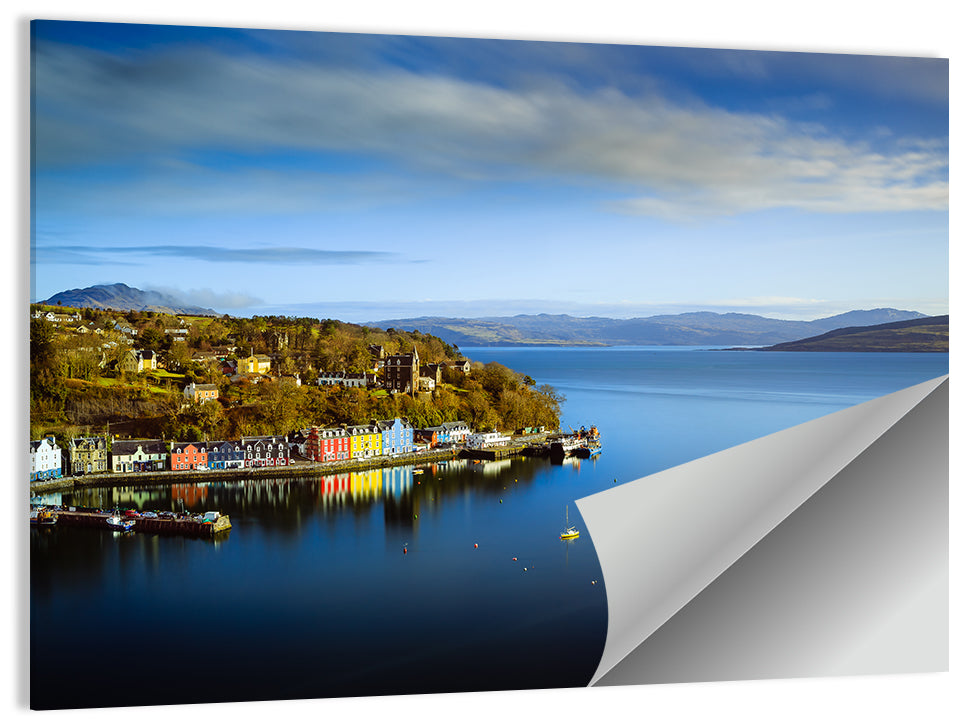 Portree Harbour Colorful Houses Wall Art