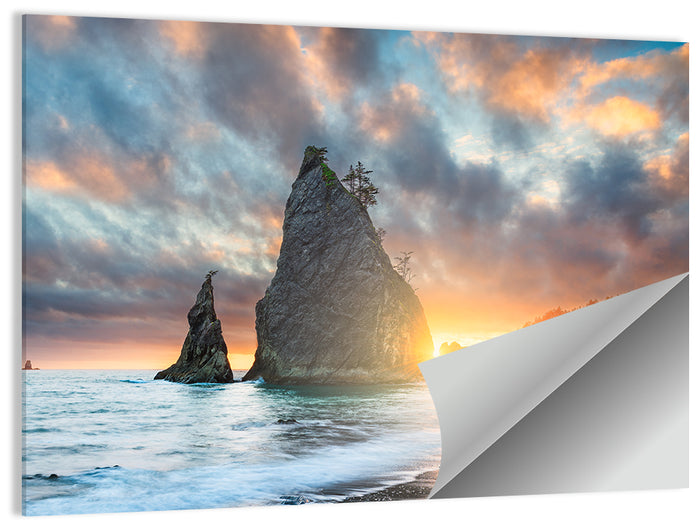 Olympic National Park Sunset Sea Stacks Wall Art as a poster print