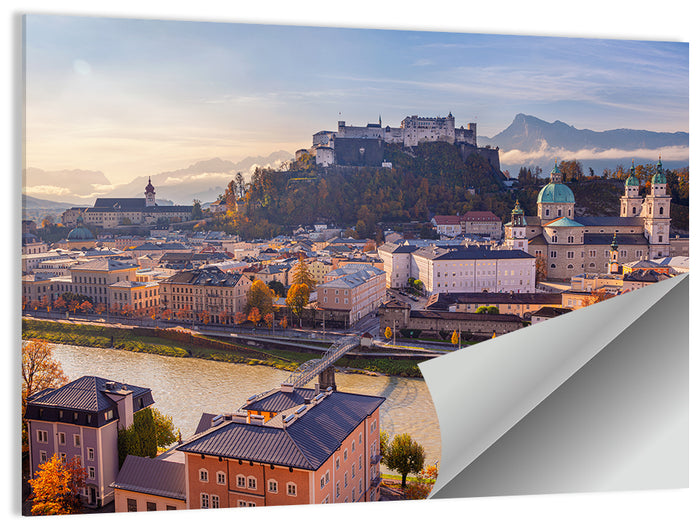 Salzburg Skyline at Golden Hour Wall Art as a poster print