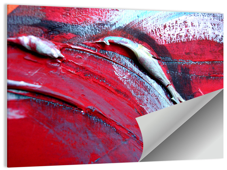 Crimson Impasto Motion Wall Art