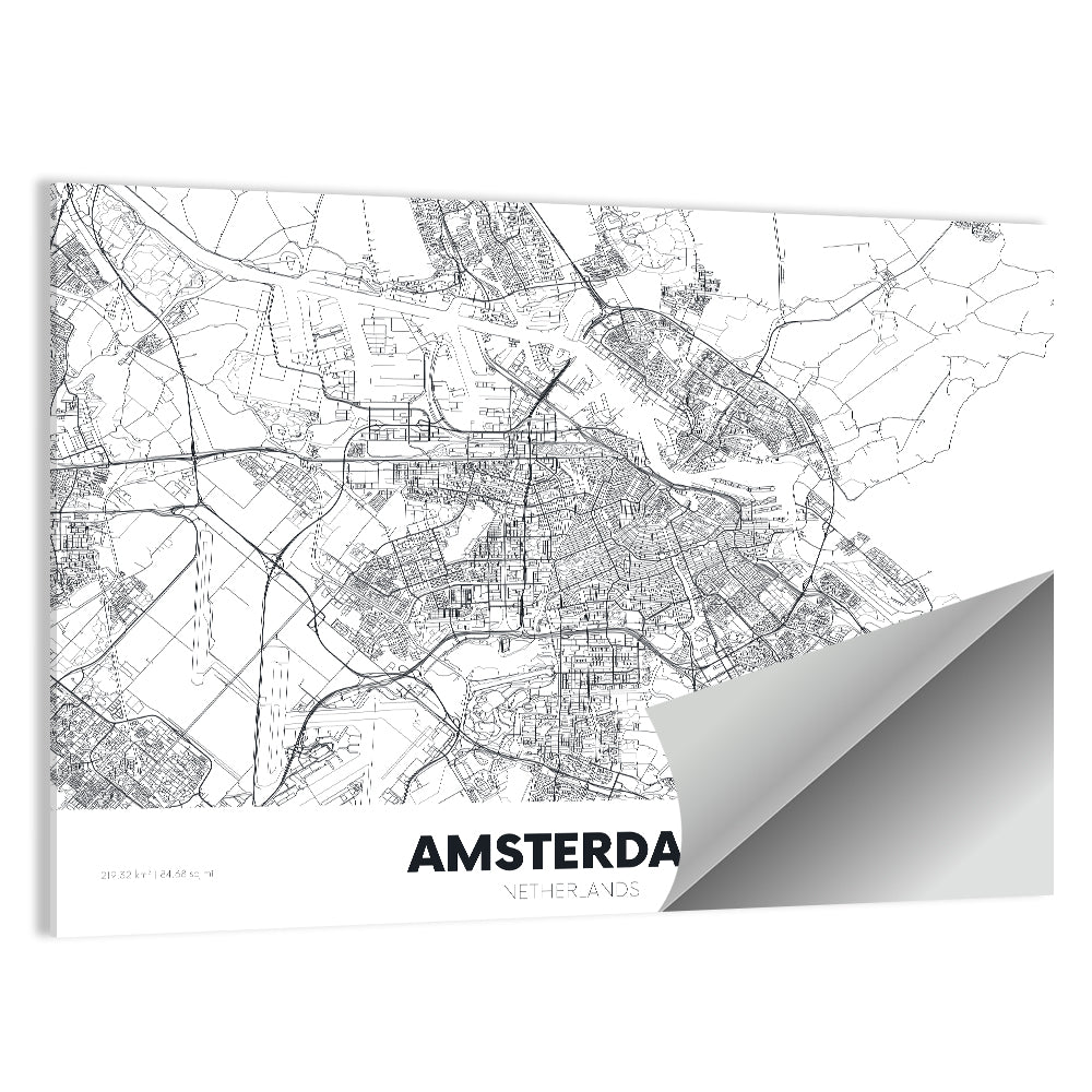 Amsterdam City Map Wall Art