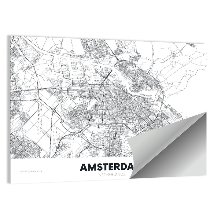Amsterdam City Map Wall Art as a poster print