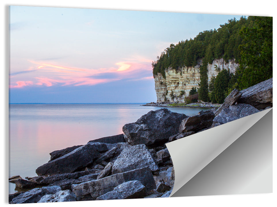Lake Michigan Sunset Cliffs Wall Art