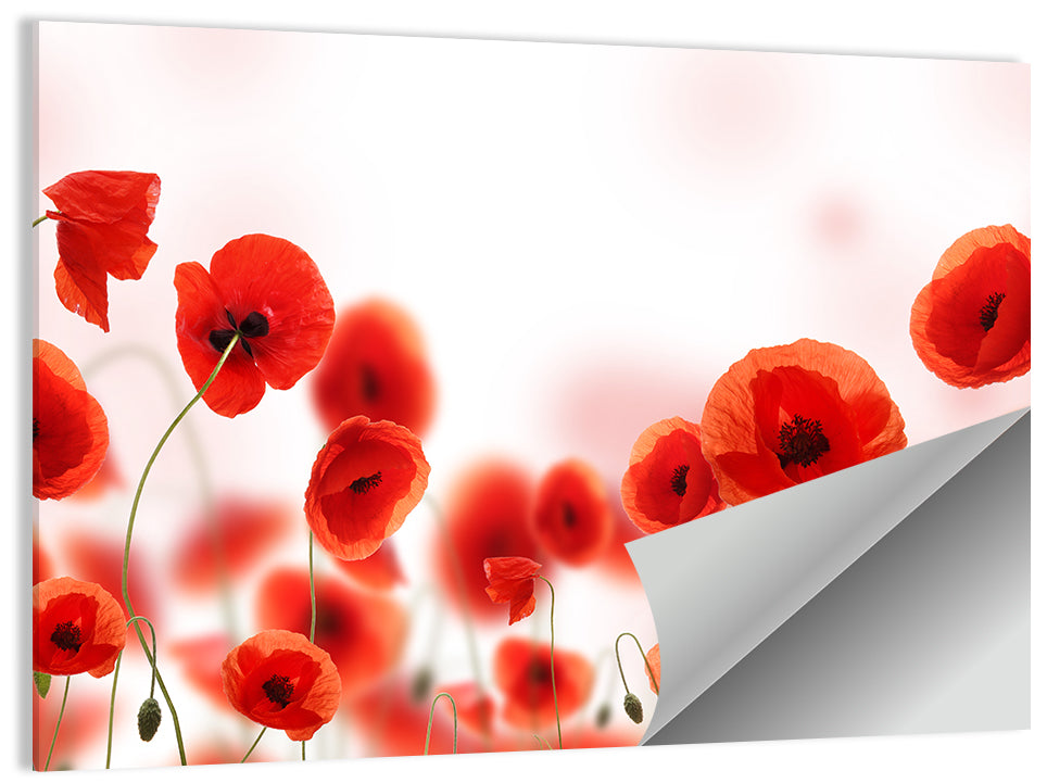 Red Poppy Field Wall Art, poster print, landscape