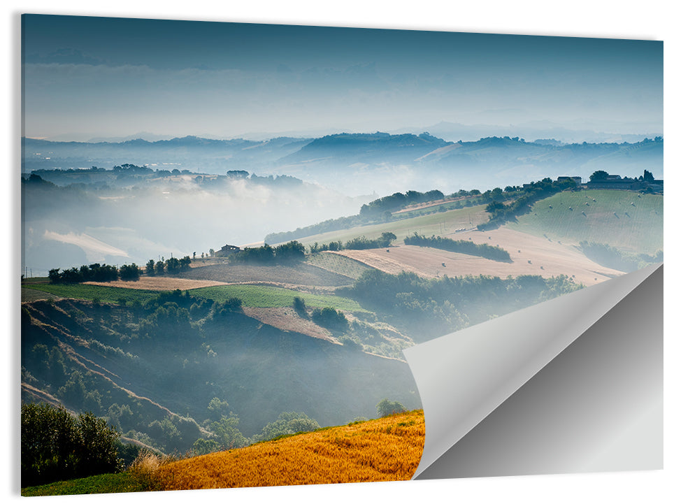 Morning Mist Over Tuscany Wall Art