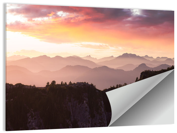 Vancouver Mountains at Sunset Wall Art as a poster print