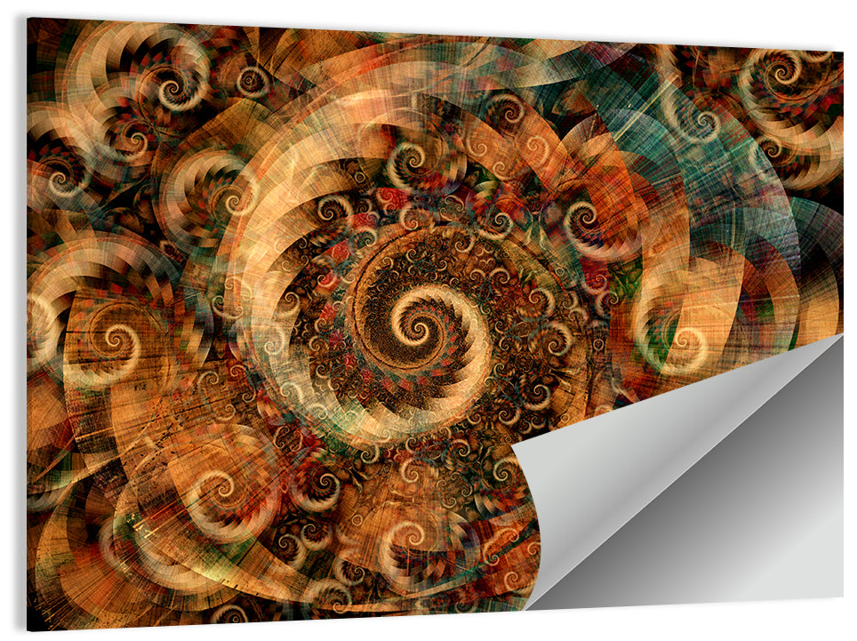 Golden Spiral Fractal Wall Art