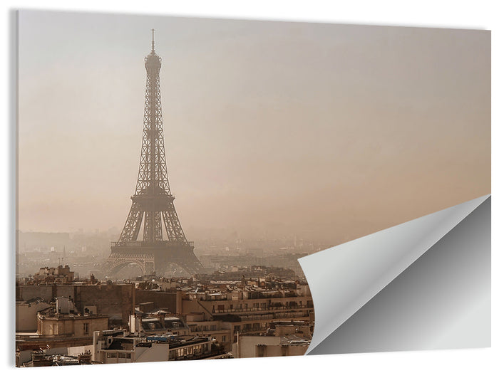 Eiffel Tower Over Paris Rooftops Wall Art as a poster print