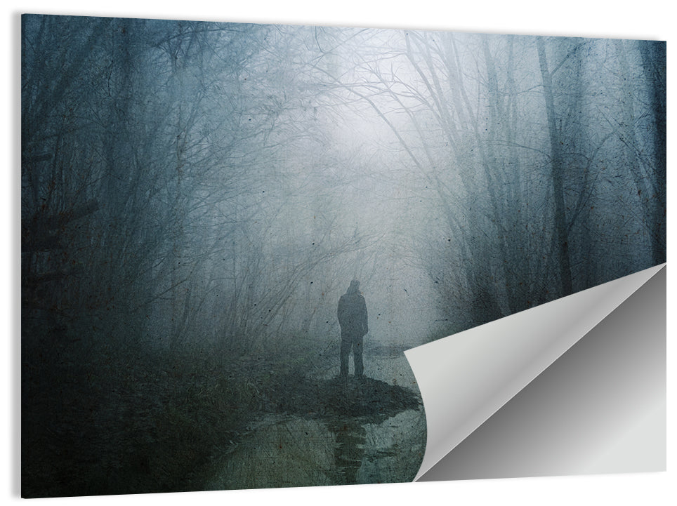 Foggy Forest Pathway Wall Art