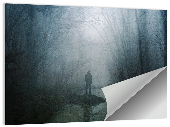 Foggy Forest Pathway Wall Art as a poster print