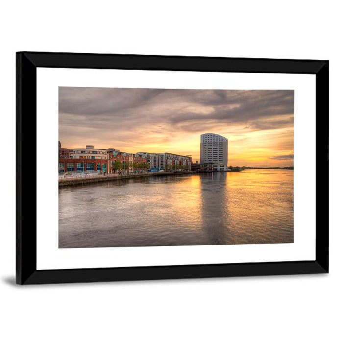 Limerick Riverside at Dusk Wall Art as a framed print