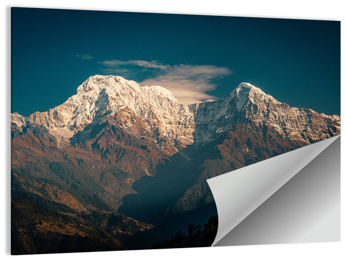 Annapurna South Summit with Wispy Clouds Wall Art as a poster print