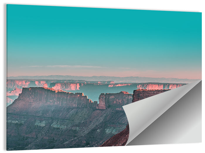 Sunlit Canyon Rim at Dusk Wall Art as a poster print