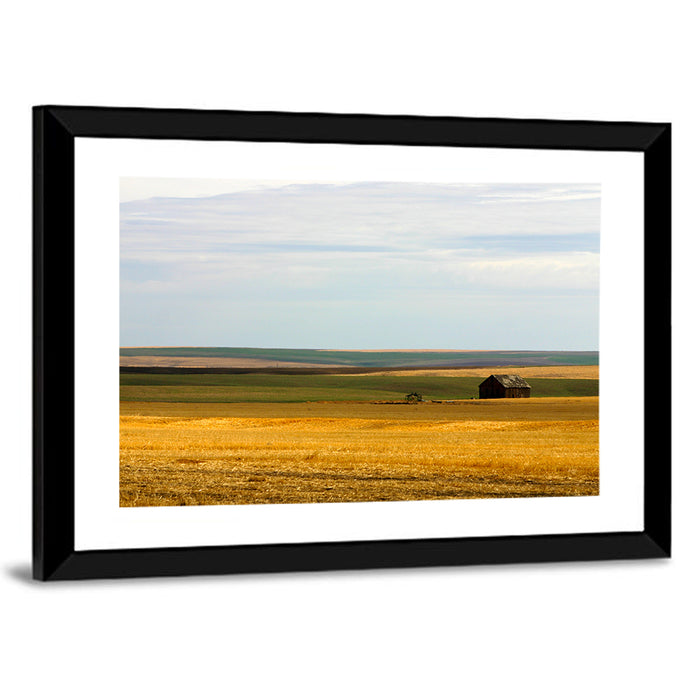 Lone Barn, Montana Farmland Wall Art as a framed print