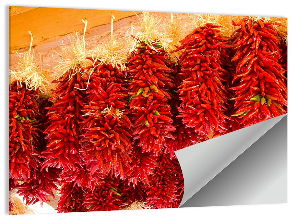 Hanging Dried Chili Peppers Wall Art