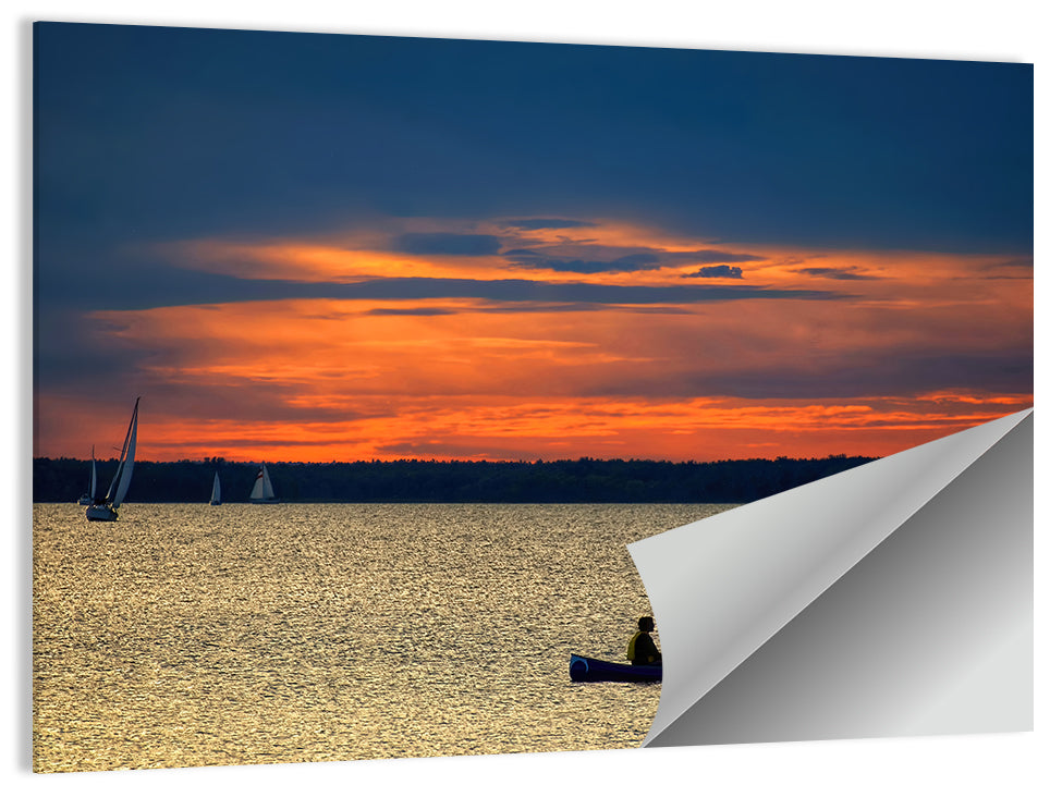 Ottawa River Sunset Canoe Wall Art