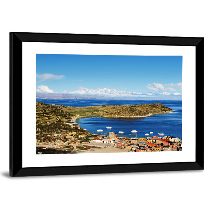 Isla Del Sol Village on Lake Titicaca Wall Art as a framed print