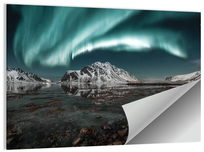 Lofoten Aurora Reflection Wall Art as a poster print