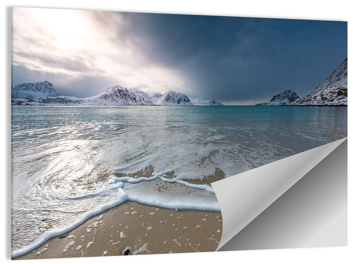 Haukland Beach Winter Light Wall Art as a poster print