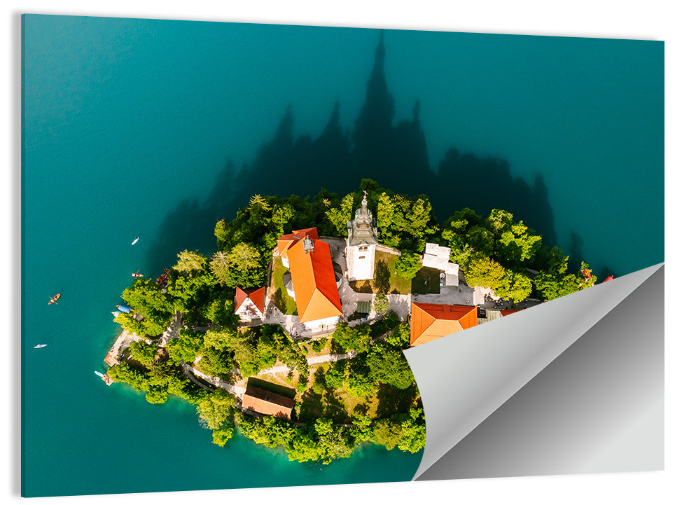 Bled Island Aerial View Wall Art