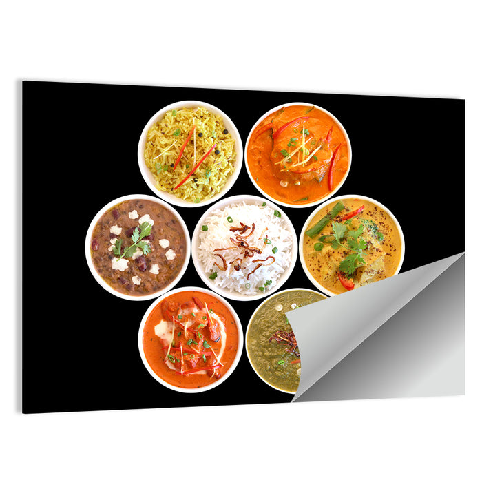 Six Indian Curry Bowls Wall Art as a poster print