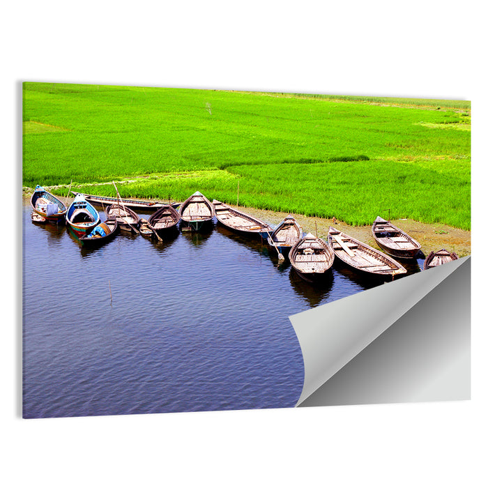 Boats at the Shoreline Wall Art as a poster print