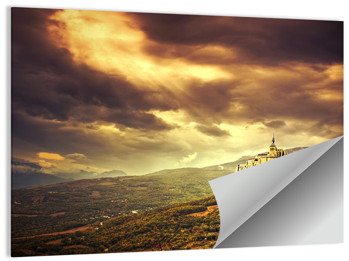 Mont-saint-michel Castle at Dusk Wall Art as a poster print