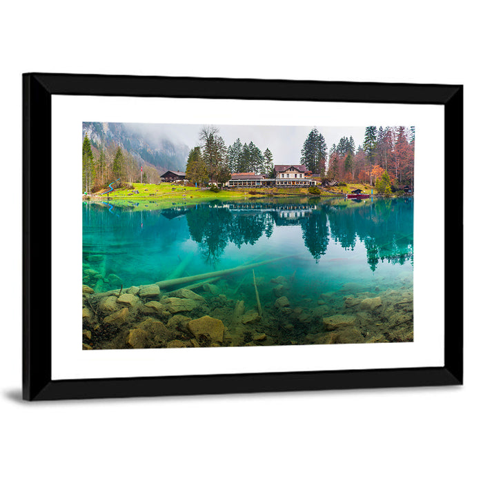 Forellenzucht Hotel, Blausee Wall Art as a framed print