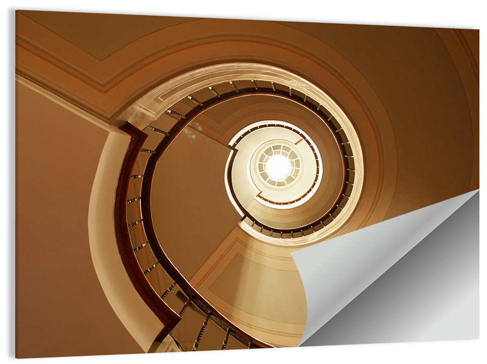 Worms-eye Spiral Staircase Wall Art