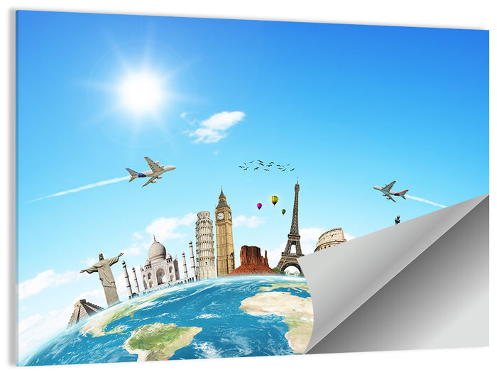 World Monuments Montage Wall Art as a poster print