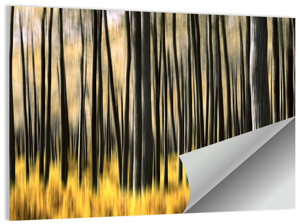 Golden Abstract Forest Wall Art, , landscape