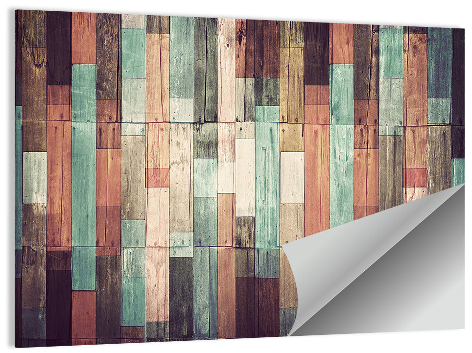 Sound Waves Wood Planks Wall Art
