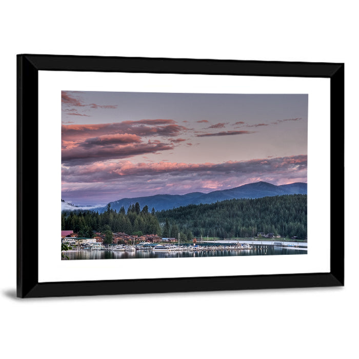 Lake Pend Oreille Twilight Reflection Wall Art as a framed print