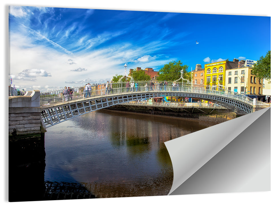 Ha'penny Bridge, Dublin Wall Art, poster print, landscape