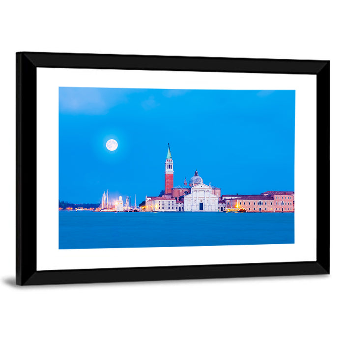San Giorgio Maggiore Moonlight Wall Art as a framed print