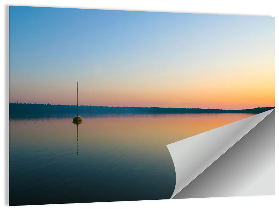 Cyprus Lake Sunset Boat Wall Art