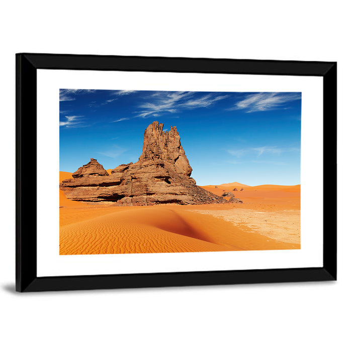 Sahara Rock Formation Landscape Wall Art as a framed print
