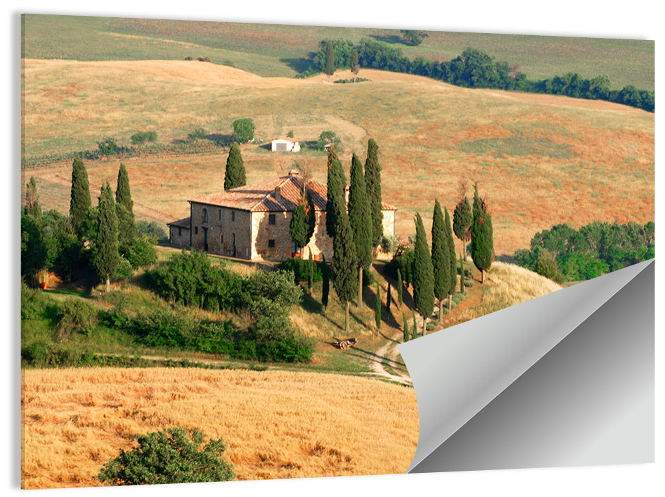 Golden Cypress Hill Villa Wall Art
