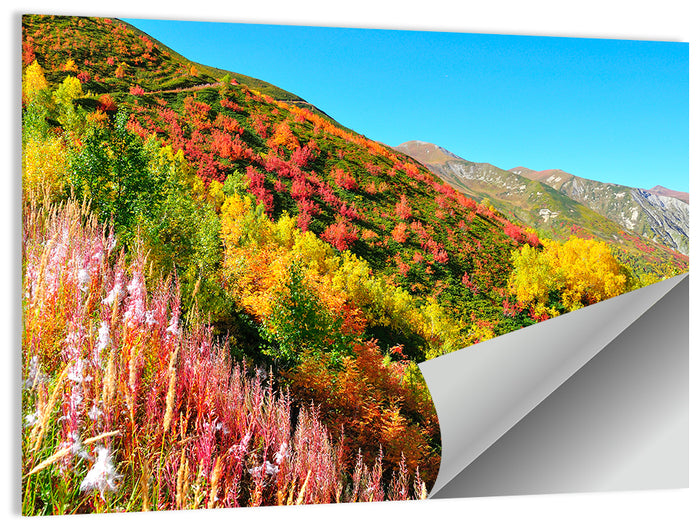 Svaneti Autumn Mountain Landscape Wall Art as a poster print