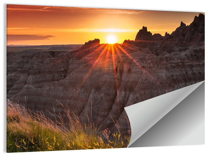 Badlands National Park Sunset Wall Art as a poster print