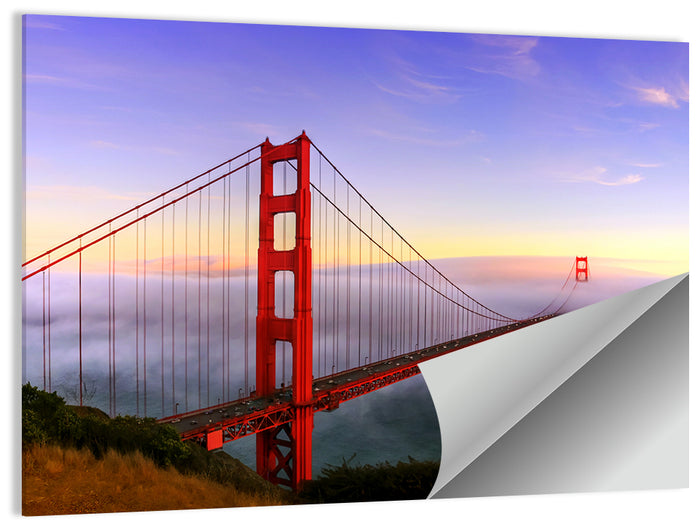 Foggy Golden Gate Bridge Wall Art as a poster print