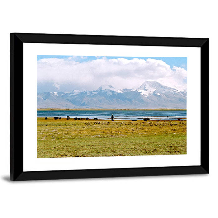 Mount Kailash from Lake Manasarovar Wall Art as a framed print