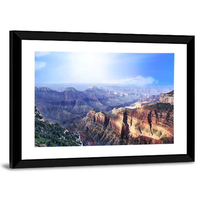 Grand Canyon Sunlit Vista Wall Art as a framed print